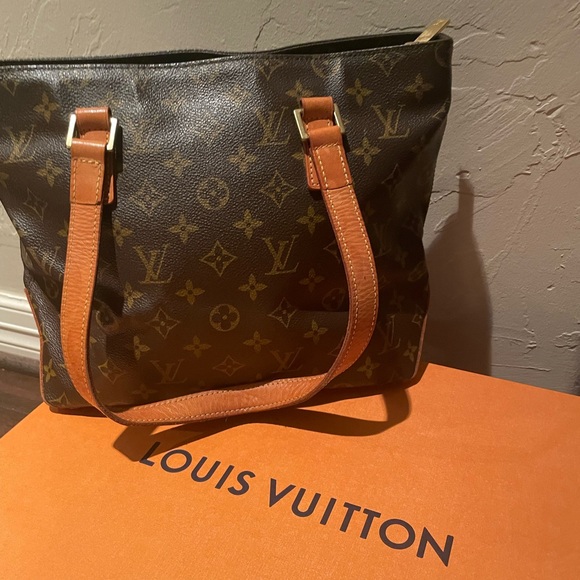 Louis Vuitton Brown Monogram Shoulder Bag Cabas Piano Vintage Authentic - Picture 12 of 15